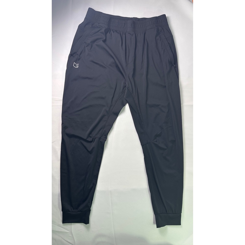 G Gradual Men's Joggers Pants with‎ Zipper Pockets Black Athletic Casual Gym L
